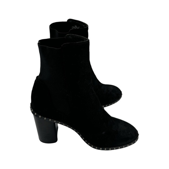 RAG & BONE Romi Wax Suede Leather Stud Chelsea Boot Black EU39.5/US9.5 - Picture 11 of 14